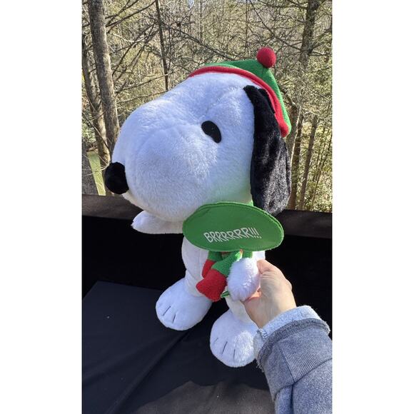 24” PEANUTS Brrr Snoopy Gemmy Plush Christmas Holiday Greeter Rare - Picture 10 of 11